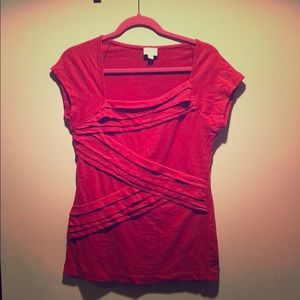 Anthropologie red shirt